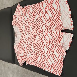 Chico's Size 3 Red & White Tunic Top